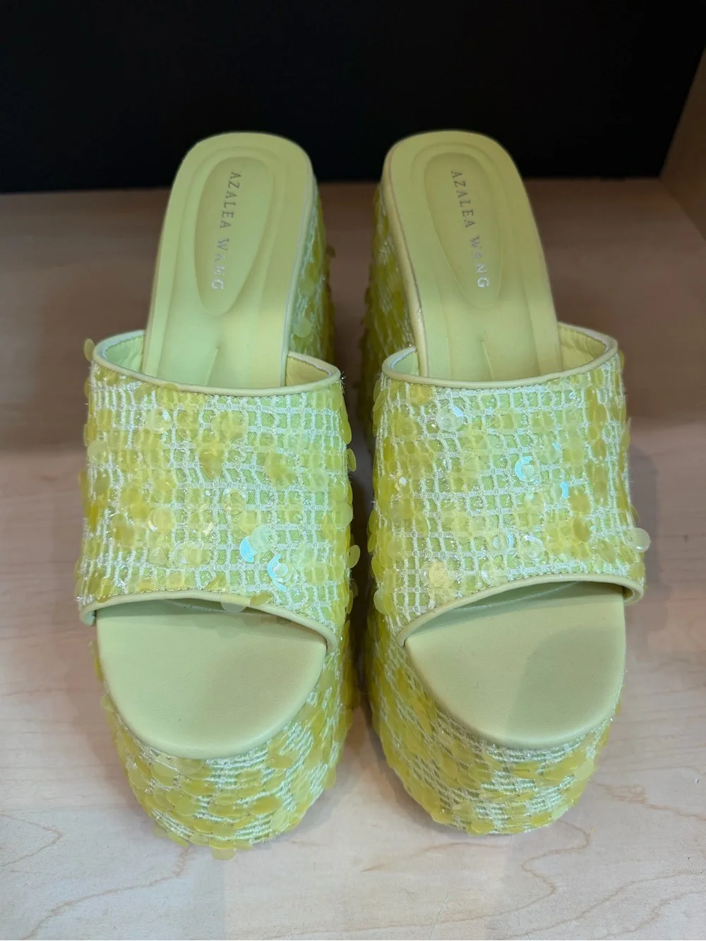 Azalea Wang Yellow Platform Slide Mules